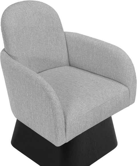 Blaire Grey Linen Textured Fabric Upholstered Swivel Accent Chair, 1 Piece