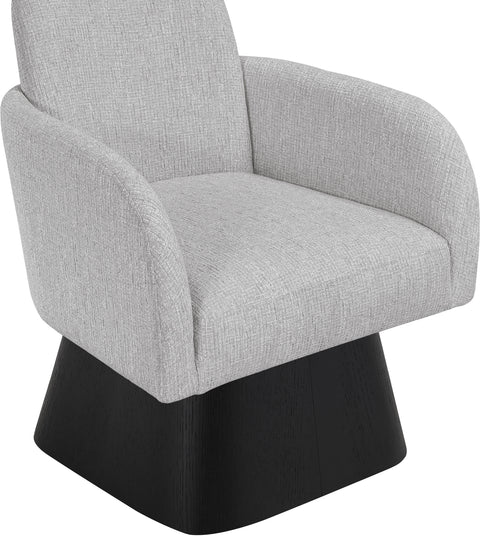 Blaire Grey Linen Textured Fabric Upholstered Swivel Accent Chair, 1 Piece