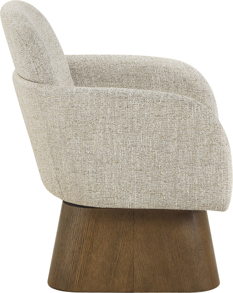 Blaire Beige Linen Textured Fabric Upholstered Swivel Accent Chair, 1 Piece (Style 3)