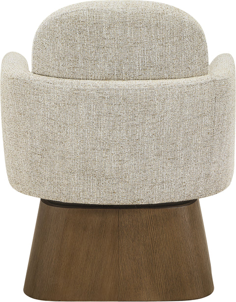 Blaire Beige Linen Textured Fabric Upholstered Swivel Accent Chair, 1 Piece (Style 3)