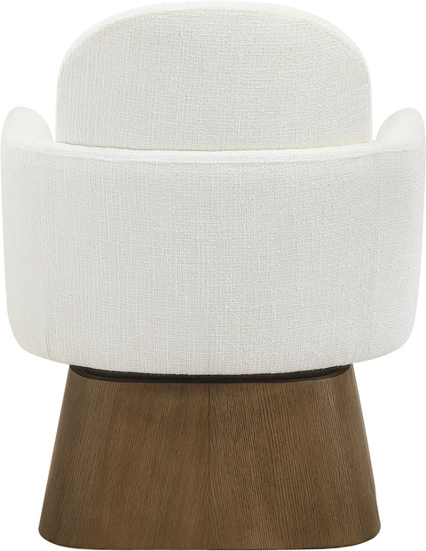Blaire Cream Linen Textured Fabric Upholstered Swivel Accent Chair, 1 Piece (Style 3)