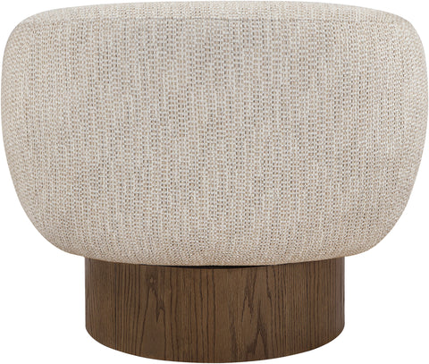 Harper Beige Interwoven Fabric Upholstered Swivel Accent Chair, 1 Piece (Style 2)