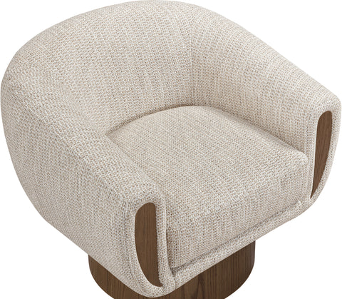 Harper Beige Interwoven Fabric Upholstered Swivel Accent Chair, 1 Piece (Style 2)