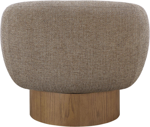 Harper Brown Interwoven Fabric Upholstered Swivel Accent Chair, 1 Piece (Style 2)