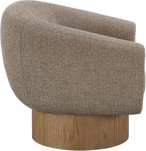Harper Brown Interwoven Fabric Upholstered Swivel Accent Chair, 1 Piece (Style 2)