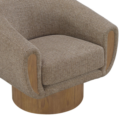 Harper Brown Interwoven Fabric Upholstered Swivel Accent Chair, 1 Piece (Style 2)