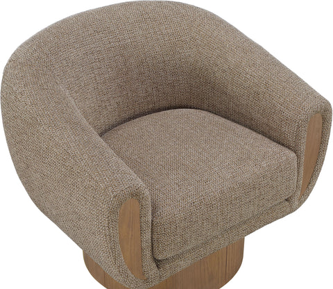 Harper Brown Interwoven Fabric Upholstered Swivel Accent Chair, 1 Piece (Style 2)