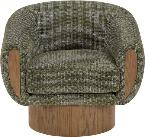 Harper Green Interwoven Fabric Upholstered Swivel Accent Chair, 1 Piece