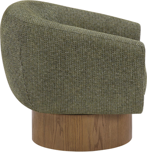 Harper Green Interwoven Fabric Upholstered Swivel Accent Chair, 1 Piece
