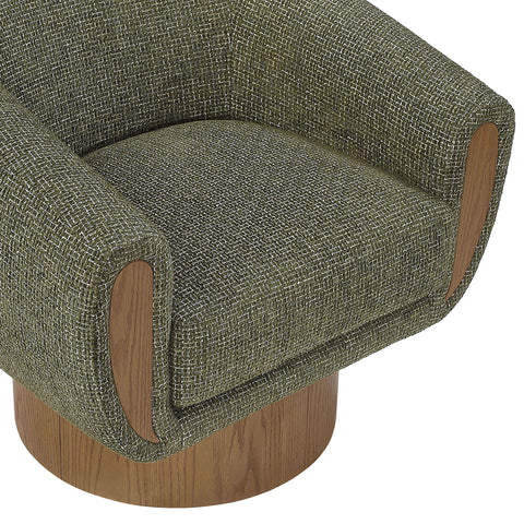 Harper Green Interwoven Fabric Upholstered Swivel Accent Chair, 1 Piece