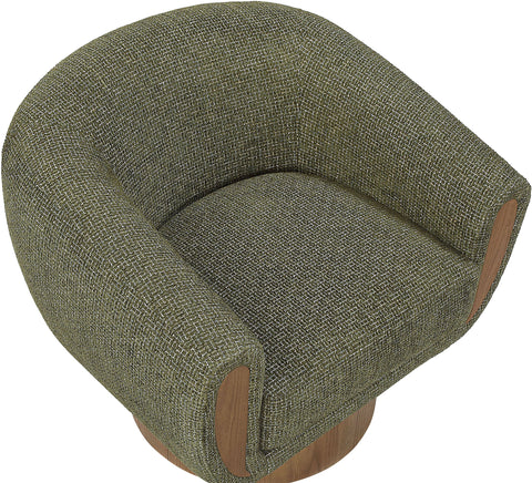 Harper Green Interwoven Fabric Upholstered Swivel Accent Chair, 1 Piece