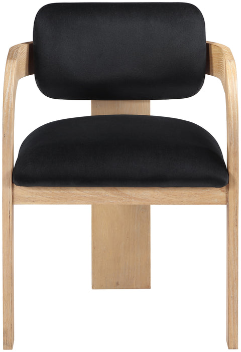 Celeste Black Velvet Performance Fabric Upholstered Dining Chair, 2-Piece