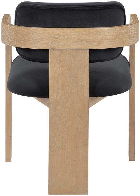 Celeste Black Velvet Performance Fabric Upholstered Dining Chair, 2-Piece