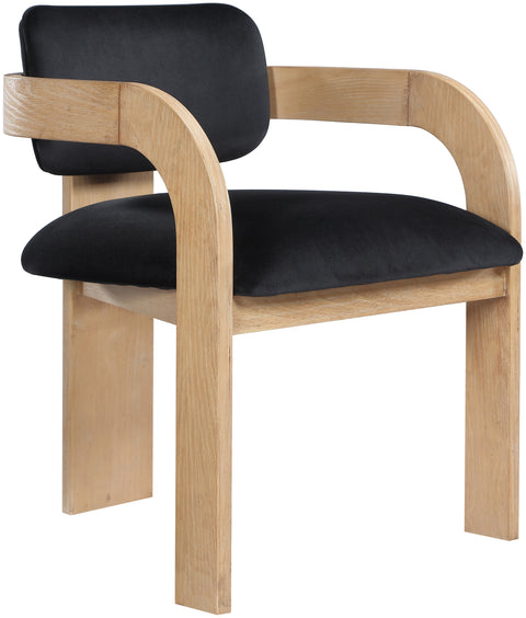 Celeste Black Velvet Performance Fabric Upholstered Dining Chair, 2-Piece