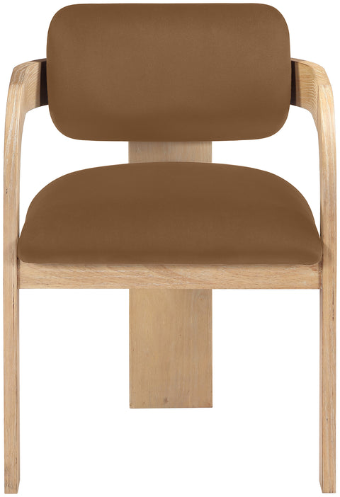 Celeste Saddle Velvet Performance Fabric Upholstered Dining Chair, 2-Piece