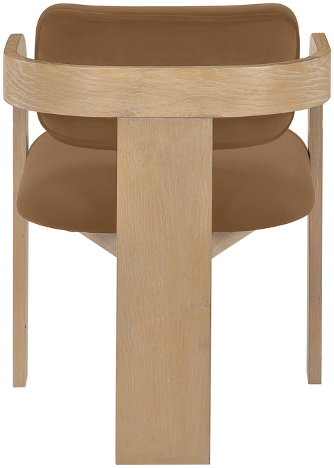 Celeste Saddle Velvet Performance Fabric Upholstered Dining Chair, 2-Piece