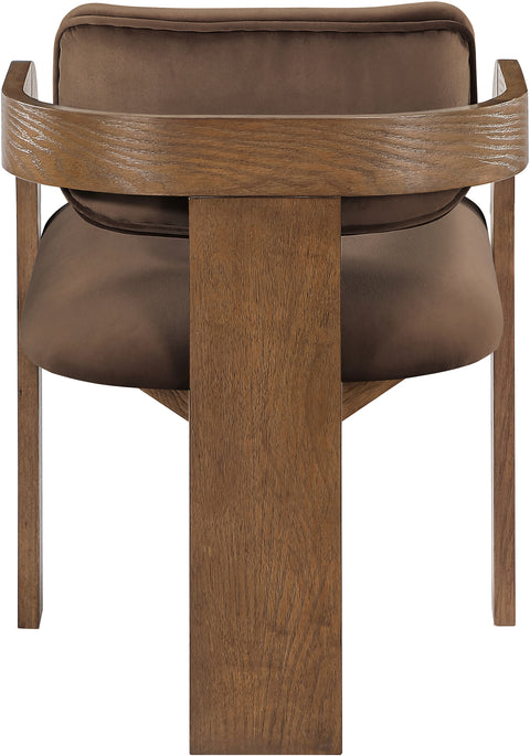 Celeste Brown Velvet Performance Fabric Upholstered Dining Chair, 2-Piece (Style 2)