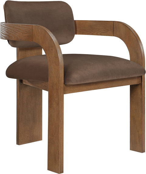 Celeste Brown Velvet Performance Fabric Upholstered Dining Chair, 2-Piece (Style 2)