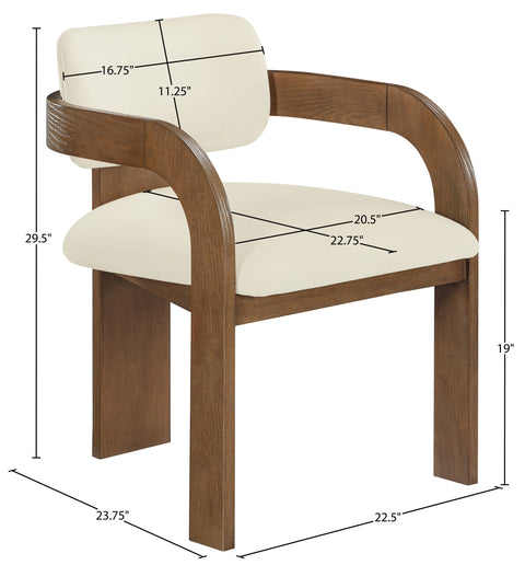 Celeste Cream Velvet Performance Fabric Upholstered Dining Chair, 2-Piece (Style 2)