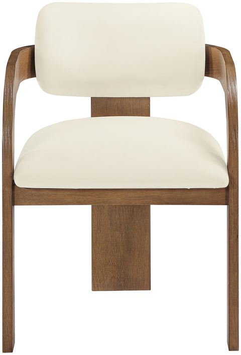 Celeste Cream Velvet Performance Fabric Upholstered Dining Chair, 2-Piece (Style 2)