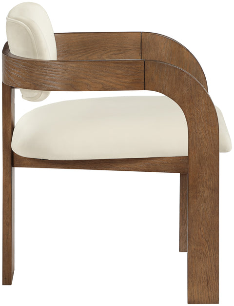Celeste Cream Velvet Performance Fabric Upholstered Dining Chair, 2-Piece (Style 2)