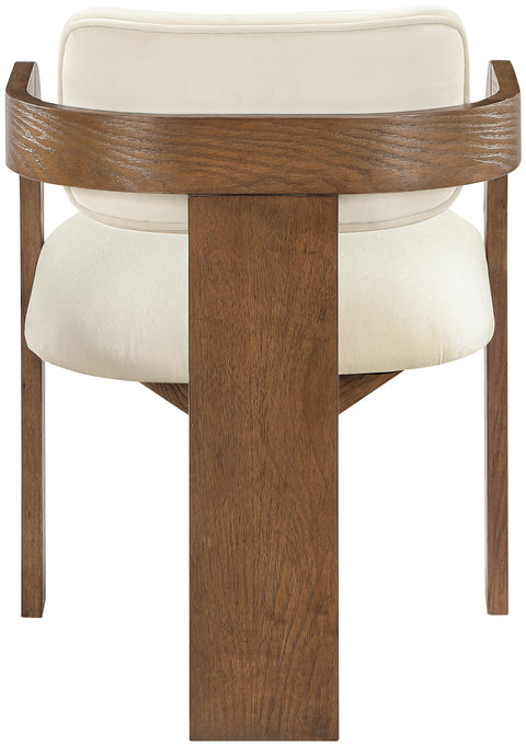 Celeste Cream Velvet Performance Fabric Upholstered Dining Chair, 2-Piece (Style 2)