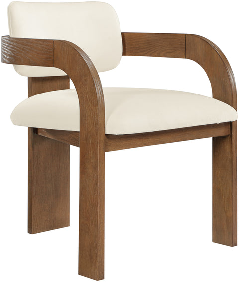 Celeste Cream Velvet Performance Fabric Upholstered Dining Chair, 2-Piece (Style 2)