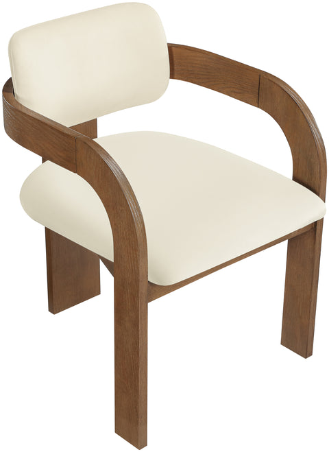 Celeste Cream Velvet Performance Fabric Upholstered Dining Chair, 2-Piece (Style 2)