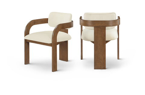 Celeste Cream Velvet Performance Fabric Upholstered Dining Chair, 2-Piece (Style 2)