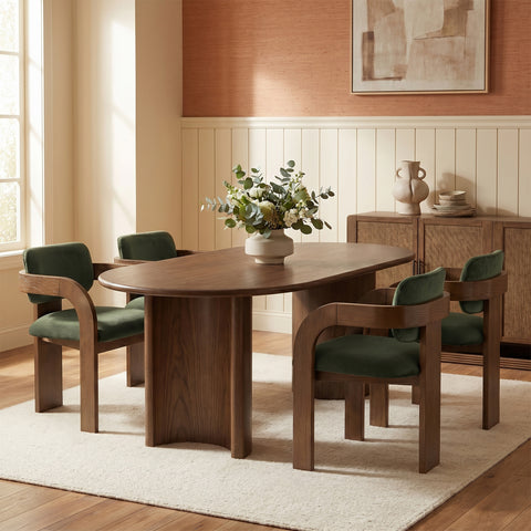 Celeste Green Velvet Performance Fabric Upholstered Dining Chair, 2-Piece