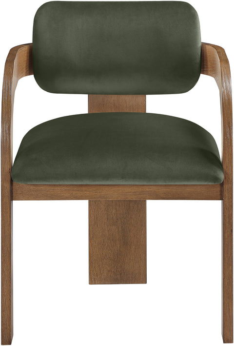 Celeste Green Velvet Performance Fabric Upholstered Dining Chair, 2-Piece