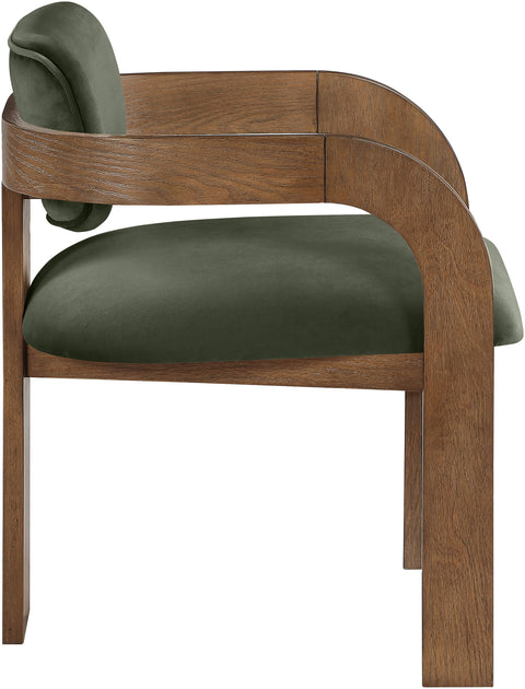 Celeste Green Velvet Performance Fabric Upholstered Dining Chair, 2-Piece