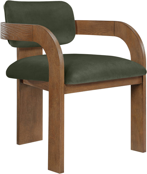 Celeste Green Velvet Performance Fabric Upholstered Dining Chair, 2-Piece