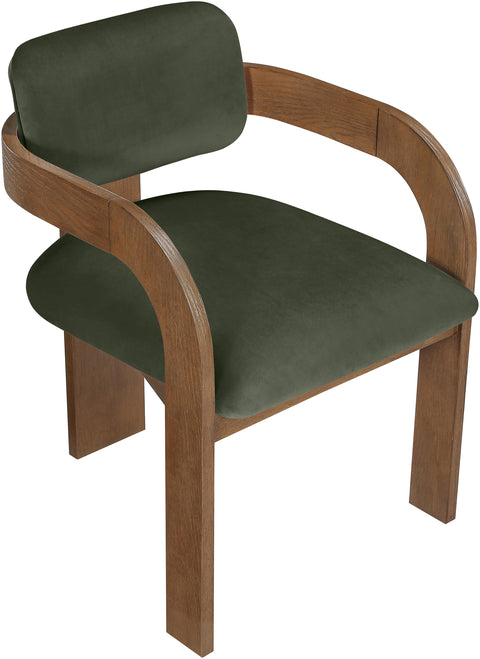 Celeste Green Velvet Performance Fabric Upholstered Dining Chair, 2-Piece