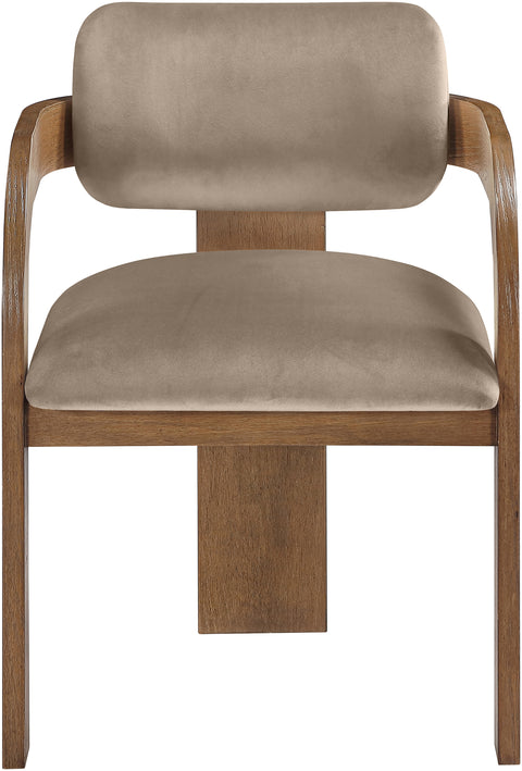 Celeste Taupe Velvet Performance Fabric Upholstered Dining Chair, 2-Piece