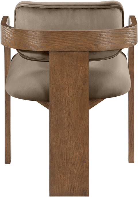 Celeste Taupe Velvet Performance Fabric Upholstered Dining Chair, 2-Piece