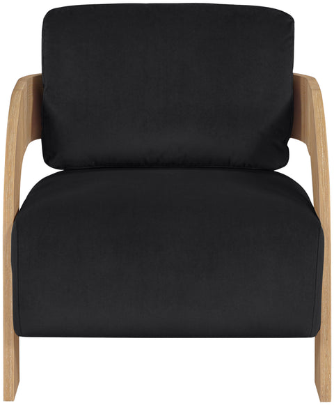 Celeste Black Velvet Performance Fabric Upholstered Accent Chair, 1 Piece