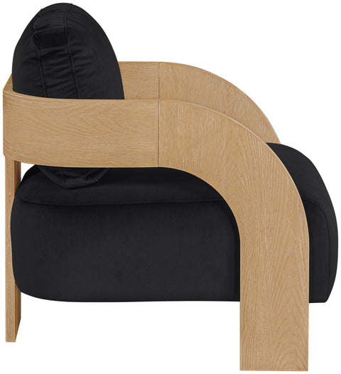 Celeste Black Velvet Performance Fabric Upholstered Accent Chair, 1 Piece