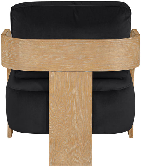 Celeste Black Velvet Performance Fabric Upholstered Accent Chair, 1 Piece