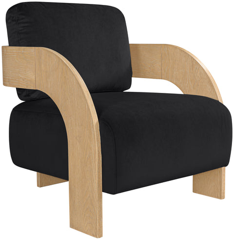 Celeste Black Velvet Performance Fabric Upholstered Accent Chair, 1 Piece