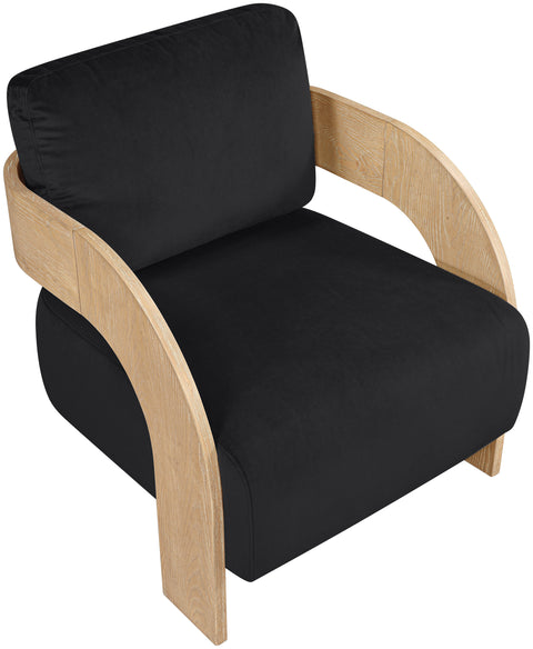 Celeste Black Velvet Performance Fabric Upholstered Accent Chair, 1 Piece