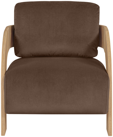 Celeste Brown Velvet Performance Fabric Upholstered Accent Chair, 1 Piece