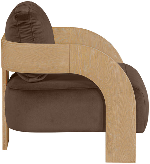 Celeste Brown Velvet Performance Fabric Upholstered Accent Chair, 1 Piece