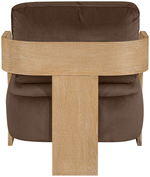 Celeste Brown Velvet Performance Fabric Upholstered Accent Chair, 1 Piece