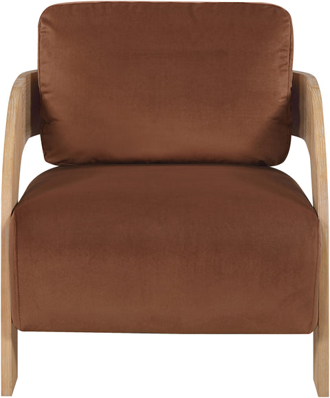 Celeste Cognac Velvet Performance Fabric Upholstered Accent Chair, 1 Piece