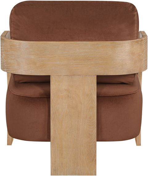 Celeste Cognac Velvet Performance Fabric Upholstered Accent Chair, 1 Piece