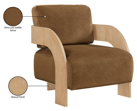 Celeste Saddle Velvet Performance Fabric Upholstered Accent Chair, 1 Piece