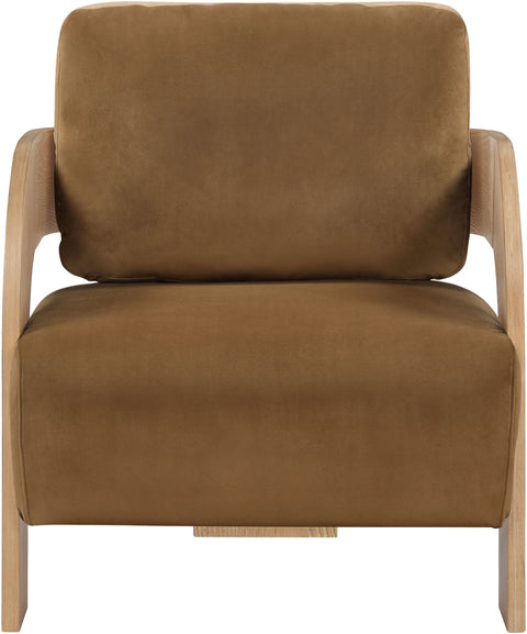Celeste Saddle Velvet Performance Fabric Upholstered Accent Chair, 1 Piece
