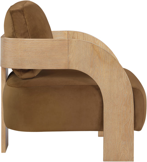 Celeste Saddle Velvet Performance Fabric Upholstered Accent Chair, 1 Piece