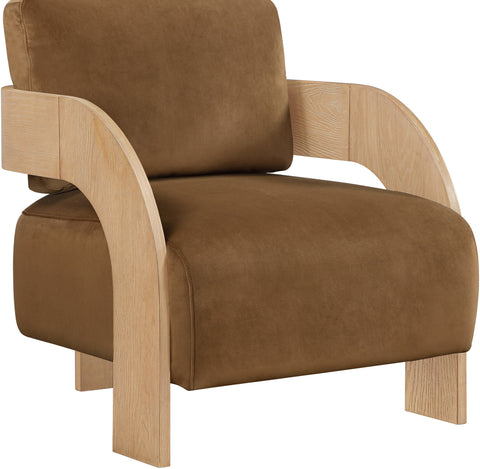 Celeste Saddle Velvet Performance Fabric Upholstered Accent Chair, 1 Piece